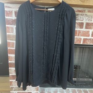 Ava & Viv Elegant Black with gold accents Women's Top size 3X